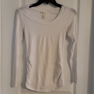 White Long Sleeve Maternity Tee - S